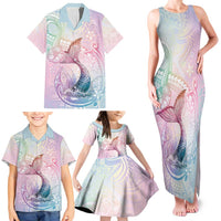 Hawaii Mermaid Sweet Pastel Family Matching Tank Maxi Dress and Hawaiian Shirt Polynesian Pattern Fish Hook LT01 - Polynesian Pride