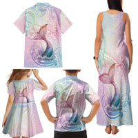 Hawaii Mermaid Sweet Pastel Family Matching Tank Maxi Dress and Hawaiian Shirt Polynesian Pattern Fish Hook LT01 - Polynesian Pride