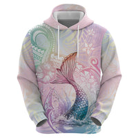 Hawaii Mermaid Sweet Pastel Hoodie Polynesian Pattern Fish Hook