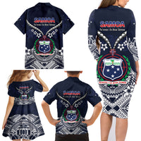 Samoa Independence Day Family Matching Long Sleeve Bodycon Dress and Hawaiian Shirt Ula Nifo Mix Turtle LT01 - Polynesian Pride