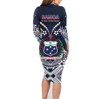 Samoa Independence Day Family Matching Long Sleeve Bodycon Dress and Hawaiian Shirt Ula Nifo Mix Turtle LT01 - Polynesian Pride