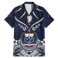 Samoa Independence Day Family Matching Mermaid Dress and Hawaiian Shirt Ula Nifo Mix Turtle LT01 Dad's Shirt - Short Sleeve Blue - Polynesian Pride