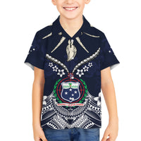 Samoa Independence Day Family Matching Short Sleeve Bodycon Dress and Hawaiian Shirt Ula Nifo Mix Turtle LT01 Son's Shirt Blue - Polynesian Pride