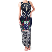 Samoa Independence Day Family Matching Tank Maxi Dress and Hawaiian Shirt Ula Nifo Mix Turtle LT01 Mom's Dress Blue - Polynesian Pride