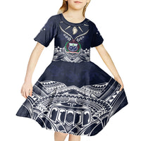Samoa Independence Day Kid Short Sleeve Dress Ula Nifo Mix Turtle