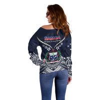 Samoa Independence Day Off Shoulder Sweater Ula Nifo Mix Turtle