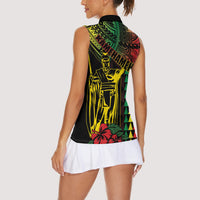 King Kamehameha Day Women Sleeveless Polo Shirt Hawaii Kakau Reggae LT01 - Polynesian Pride