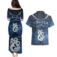 Personalized Maori Matariki Manaia Couples Matching Puletasi and Hawaiian Shirt Maori Kowhaiwhai Pattern Galaxy LT01 - Polynesian Pride