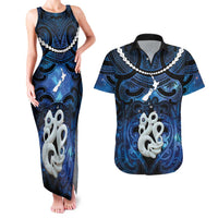 Personalized Maori Matariki Manaia Couples Matching Tank Maxi Dress and Hawaiian Shirt Maori Kowhaiwhai Pattern Galaxy