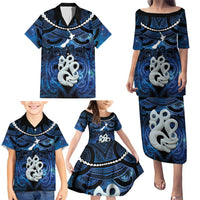 Personalized Maori Matariki Manaia Family Matching Puletasi and Hawaiian Shirt Maori Kowhaiwhai Pattern Galaxy LT01 - Polynesian Pride