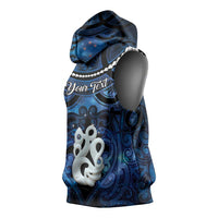 Personalized Maori Matariki Manaia Sleeveless Hoodie Maori Kowhaiwhai Pattern Galaxy