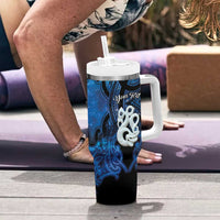 Personalized Maori Matariki Manaia Tumbler With Handle Maori Kowhaiwhai Pattern Galaxy