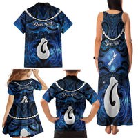 Personalized Maori Matariki Hei Matau Family Matching Tank Maxi Dress and Hawaiian Shirt Maori Kowhaiwhai Pattern Galaxy LT01 - Polynesian Pride