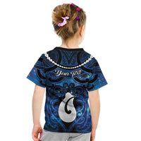 Personalized Maori Matariki Hei Matau Kid T Shirt Maori Kowhaiwhai Pattern Galaxy