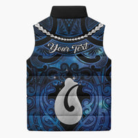 Personalized Maori Matariki Hei Matau Sleeveless Puffer Jacket Maori Kowhaiwhai Pattern Galaxy