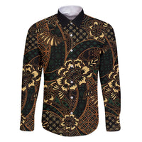 Indonesian Batik Pattern Vintage Brown Family Matching Puletasi and Hawaiian Shirt