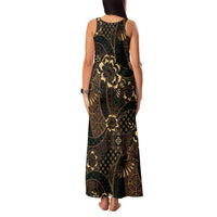 Indonesian Batik Pattern Vintage Brown Family Matching Tank Maxi Dress and Hawaiian Shirt LT01 - Polynesian Pride