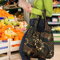 Indonesian Batik Pattern Vintage Brown Grocery Bag