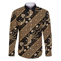 Indonesia Batik Pattern Family Matching Puletasi and Hawaiian Shirt Gold Version