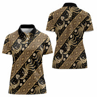 Indonesia Batik Pattern Women Polo Shirt Gold Version