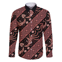 Indonesia Batik Pattern Family Matching Mermaid Dress and Hawaiian Shirt Red Version