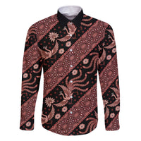 Indonesia Batik Pattern Family Matching Off Shoulder Short Dress and Hawaiian Shirt Red Version