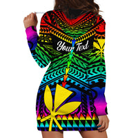 Personalised Hawaii Hoodie Dress Kanaka Maoli Kakau 2023 National Coming Out Day LT01 - Polynesian Pride
