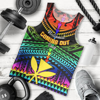 Personalised Hawaii Men Tank Top Kanaka Maoli Kakau 2023 National Coming Out Day LT01 Black - Polynesian Pride