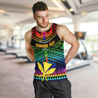 Personalised Hawaii Men Tank Top Kanaka Maoli Kakau 2023 National Coming Out Day LT01 - Polynesian Pride