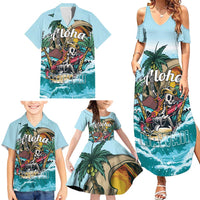 Personalized Aloha Hawaii Skeleton Family Matching Summer Maxi Dress and Hawaiian Shirt Tropical Summer Vibe LT01 - Polynesian Pride
