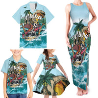 Personalized Aloha Hawaii Skeleton Family Matching Tank Maxi Dress and Hawaiian Shirt Tropical Summer Vibe LT01 - Polynesian Pride