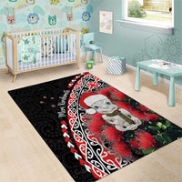 New Zealand Christmas Meri Kirihimete Area Rug Santa Hei Tiki Pohutukawa LT01 - Polynesian Pride