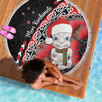 New Zealand Christmas Meri Kirihimete Beach Blanket Santa Hei Tiki Pohutukawa LT01 - Polynesian Pride