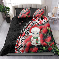 New Zealand Christmas Meri Kirihimete Bedding Set Santa Hei Tiki Pohutukawa LT01 - Polynesian Pride