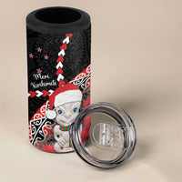 New Zealand Christmas Meri Kirihimete 4 in 1 Can Cooler Tumbler Santa Hei Tiki Pohutukawa LT01 - Polynesian Pride