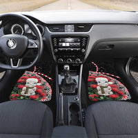 New Zealand Christmas Meri Kirihimete Car Mats Santa Hei Tiki Pohutukawa LT01 Set 2pcs - Front Black - Polynesian Pride