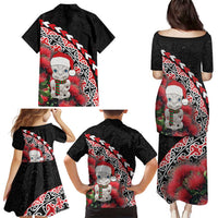 New Zealand Christmas Meri Kirihimete Family Matching Puletasi and Hawaiian Shirt Santa Hei Tiki Pohutukawa LT01 - Polynesian Pride