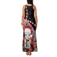 New Zealand Christmas Meri Kirihimete Family Matching Tank Maxi Dress and Hawaiian Shirt Santa Hei Tiki Pohutukawa LT01 - Polynesian Pride