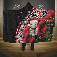 New Zealand Christmas Meri Kirihimete Hooded Blanket Santa Hei Tiki Pohutukawa LT01 - Polynesian Pride