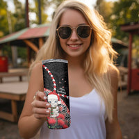 New Zealand Christmas Meri Kirihimete Skinny Tumbler Santa Hei Tiki Pohutukawa LT01 - Polynesian Pride