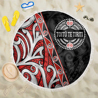 Aotearoa Toitu Te Tiriti Beach Blanket Honour The Treaty New Zealand LT01 One Size 150cm Black - Polynesian Pride