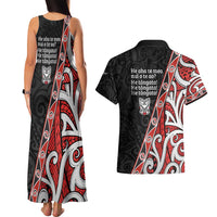 Aotearoa Toitu Te Tiriti Couples Matching Tank Maxi Dress and Hawaiian Shirt Honour The Treaty New Zealand LT01 - Polynesian Pride