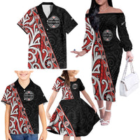 Aotearoa Toitu Te Tiriti Family Matching Off The Shoulder Long Sleeve Dress and Hawaiian Shirt Honour The Treaty New Zealand LT01 - Polynesian Pride