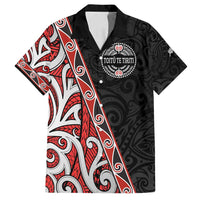 Aotearoa Toitu Te Tiriti Family Matching Tank Maxi Dress and Hawaiian Shirt Honour The Treaty New Zealand LT01 Dad's Shirt - Short Sleeve Black - Polynesian Pride