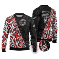 Aotearoa Toitu Te Tiriti Ugly Christmas Sweater Honour The Treaty New Zealand LT01 Black - Polynesian Pride