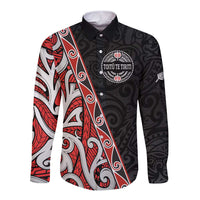 Aotearoa Toitu Te Tiriti Long Sleeve Button Shirt Honour The Treaty New Zealand LT01 Unisex Black - Polynesian Pride
