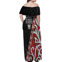 Aotearoa Toitu Te Tiriti Off Shoulder Maxi Dress Honour The Treaty New Zealand LT01 - Polynesian Pride