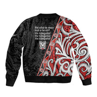 Aotearoa Toitu Te Tiriti Sleeve Zip Bomber Jacket Honour The Treaty New Zealand LT01 - Polynesian Pride