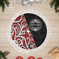 Aotearoa Toitu Te Tiriti Tree Skirt Honour The Treaty New Zealand LT01 Fringed Black - Polynesian Pride