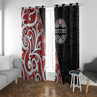 Aotearoa Toitu Te Tiriti Window Curtain Honour The Treaty New Zealand LT01 With Grommets Black - Polynesian Pride